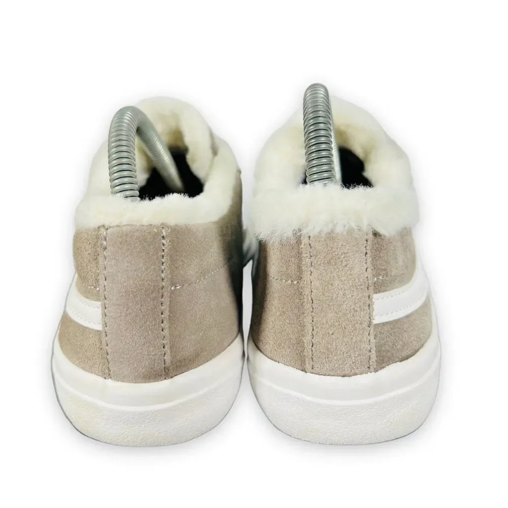 Lucky Brand Dessah Suede / Faux Fur Sneakers Grey /‎ Cream Women's 5.5M